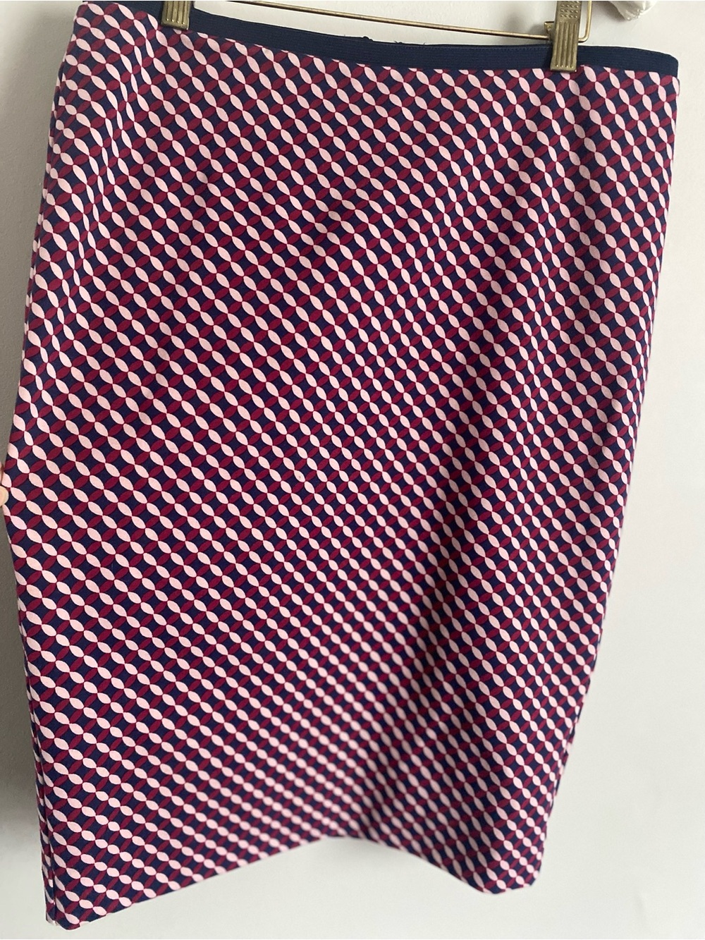 Boden Pencil Skirt 8R Hampshire Ponte Wine Trellis Classic Preppy Coquette Chic